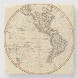 Porta-copo De Pedra Mapa da circular do hemisfério ocidental