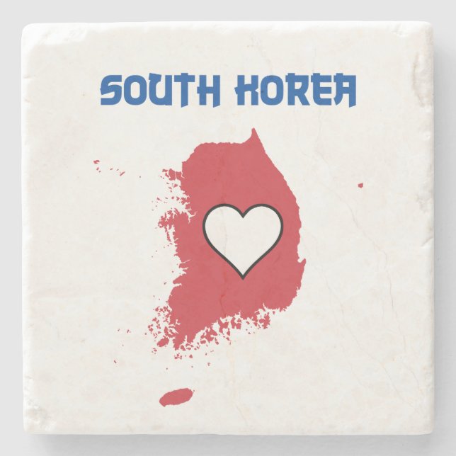 Porta-copo De Pedra Mapa da Coreia do Sul (Frente)