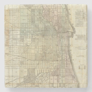 Porta-copo De Pedra Mapa de Chicago