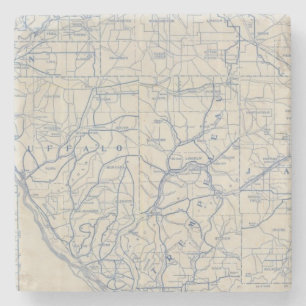 Porta-copo De Pedra Mapa de estradas 6 da bicicleta de Wisconsin