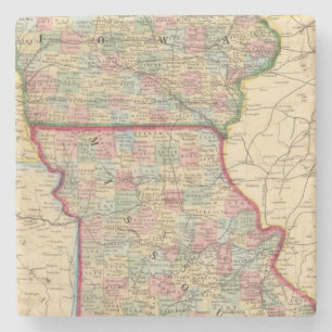 Porta-copo De Pedra Mapa de Iowa, Missouri por Mitchell