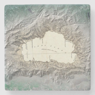 Porta-copo De Pedra Mapa de Lake Tahoe