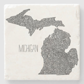 Porta-copo De Pedra Mapa de Michigan