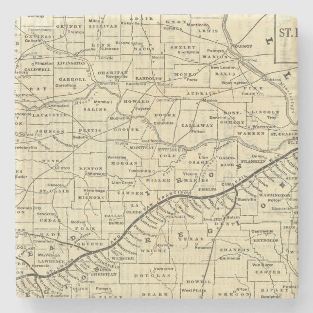 Porta-copo De Pedra Mapa de Missouri 2 (Frente)
