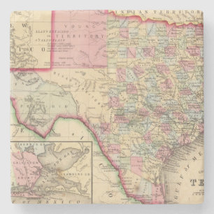 Porta-copo De Pedra Mapa de Texas por Mitchell