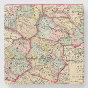 Porta-copo De Pedra Mapa de Winfield, West Virginia