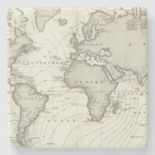 Porta-copo De Pedra mapa do atlas da Maré-onda