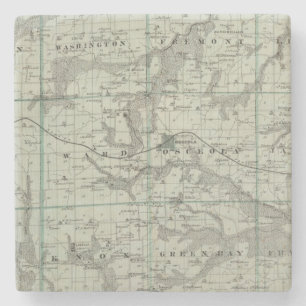 Porta-copo De Pedra Mapa do Condado de Clarke, estado de Iowa