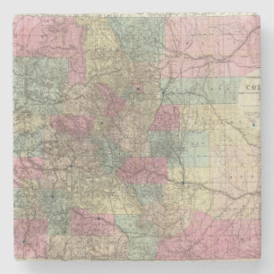 Porta-copo De Pedra Mapa do estado de Colorado