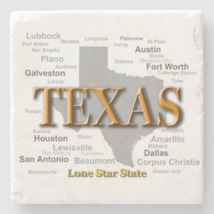 Porta-copo De Pedra Mapa do estado de Texas