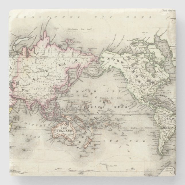 Porta-copo De Pedra Mapa do mundo (Frente)