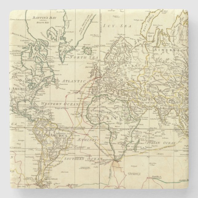 Porta-copo De Pedra Mapa do mundo 5 (Frente)