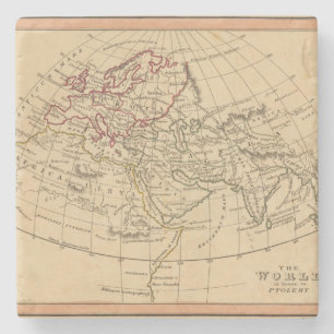 Porta-copo De Pedra Mapa do mundo clássico