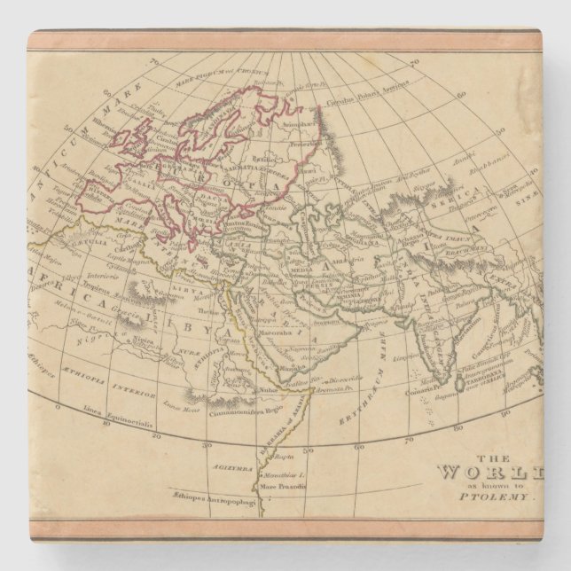 Porta-copo De Pedra Mapa do mundo clássico (Frente)