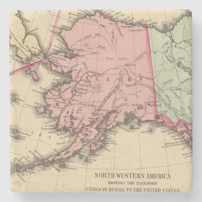 Porta-copo De Pedra Mapa do nanowatt América por Mitchell (Frente)