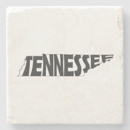 Porta-copo De Pedra Mapa do Tennessee - Nome do Estado em forma de art