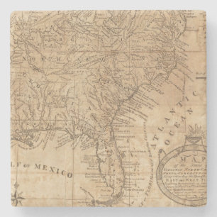 Porta-copo De Pedra Mapa dos estados de Virgínia e de North Carolina