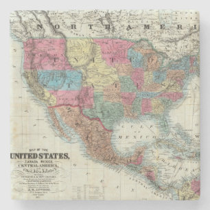 Porta-copo De Pedra Mapa dos Estados Unidos, Canadá, México
