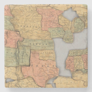 Porta-copo De Pedra Mapa dos Estados Unidos e do Canadá