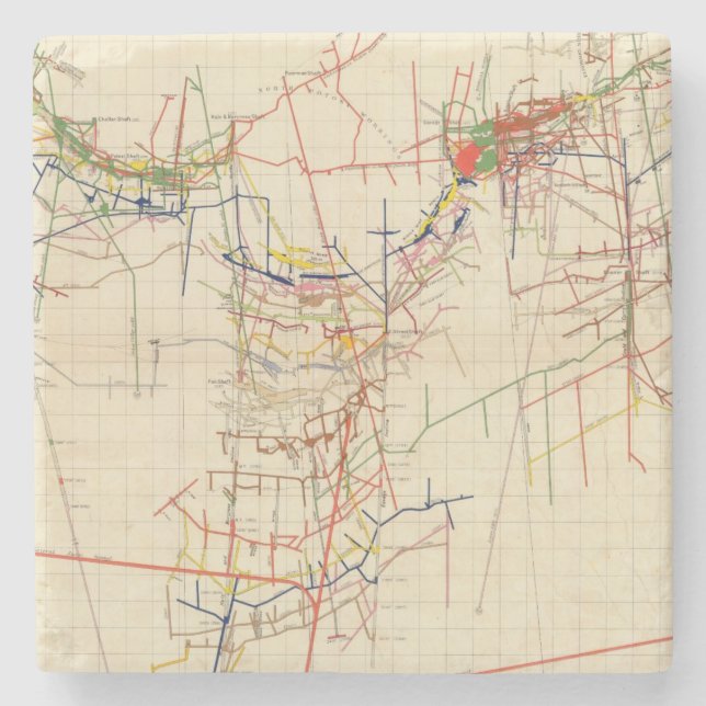 Porta-copo De Pedra Mapas de mina número de Comstock IV (Frente)