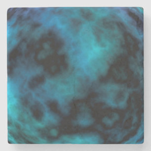 Porta-copo De Pedra Marble Azul Faux Cósmico