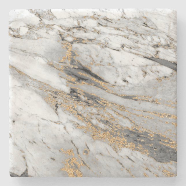 Porta-copo De Pedra Marble com Dourado Streak Slab Modern  (Frente)