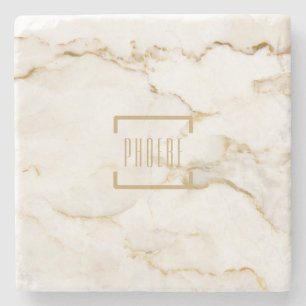 Porta-copo De Pedra Marble de Efeito Dourado do Nome Personalizado Mod