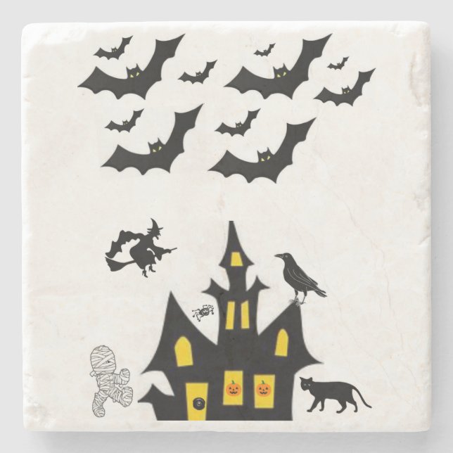 Porta-copo De Pedra Marble Stone Porta copos Halloween (Frente)