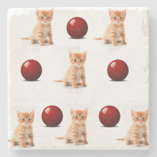 Porta-copo De Pedra Marble Stone Porta copos Kitten