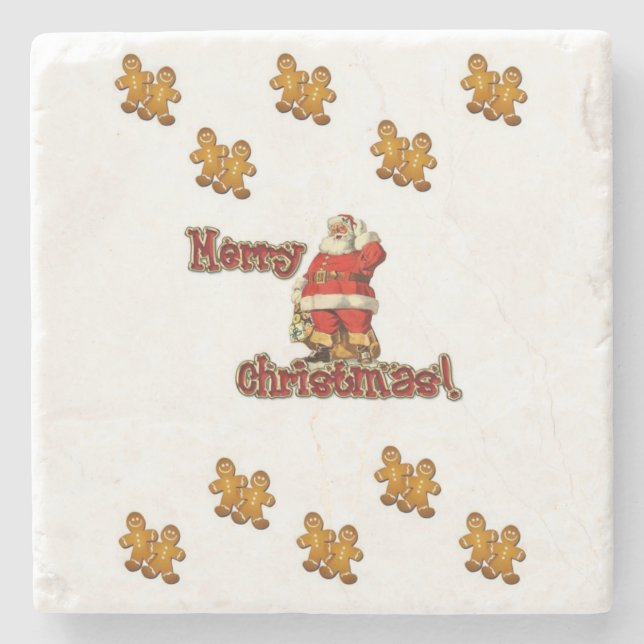 Porta-copo De Pedra Marble Stone Porta copos Natal (Frente)