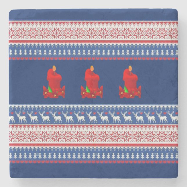 Porta-copo De Pedra Marble Stone Porta copos Natal (Frente)