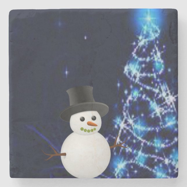 Porta-copo De Pedra Marble Stone Porta copos Natal (Frente)