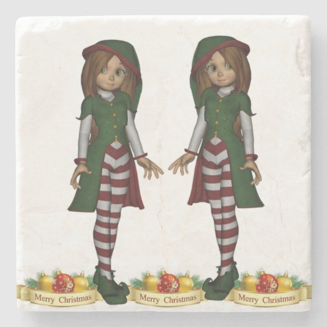 Porta-copo De Pedra Marble Stone Porta copos Natal (Frente)