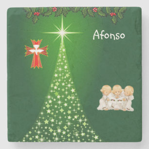 Porta-copo De Pedra Marble Stone Porta copos Natal