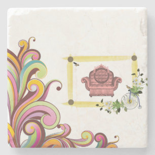 Porta-copo De Pedra Marble Stone Porta copos Victorian