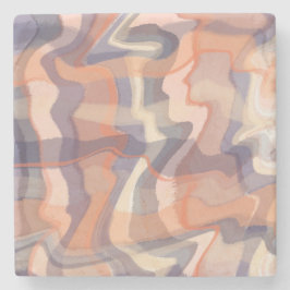 Porta-copo De Pedra Marble swirl tartan marrom marfim