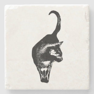 Porta-copo De Pedra Marca de Gato Forte