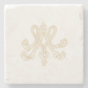 Porta-copo De Pedra Marie Antoinette chic - Royal Monogram Shabby -