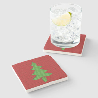 Porta-copo De Pedra Mármol Stone Coaster - Arbol de Navidad