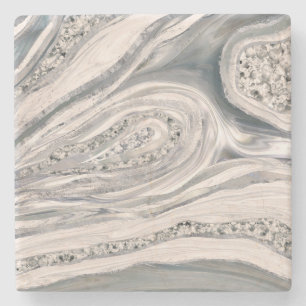 Porta-copo De Pedra mármore líquido e cristal de cinzas - pérolas e