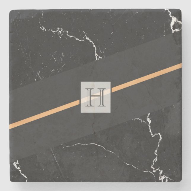 Porta-copo De Pedra Mármore Negro (Frente)