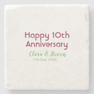 Porta-copo De Pedra MARON GREEN PASTEL happy 10th anniversary wedding