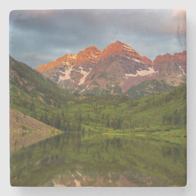 Porta-copo De Pedra Maroon Bells Reflete No Calm Maroon Lake 3 (Frente)