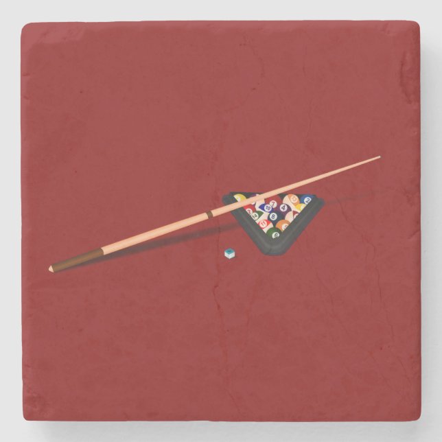 Porta-copo De Pedra Maroon Billiard Mesa (Frente)