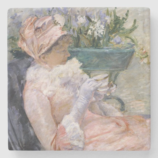 Porta-copo De Pedra Mary Cassatt - A Xícara de Chá (Frente)