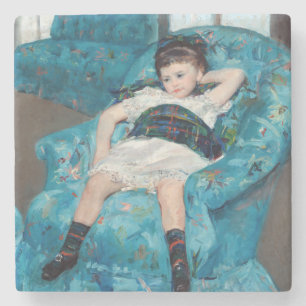 Porta-copo De Pedra Mary Cassatt - Menina em uma Poltrona Azul