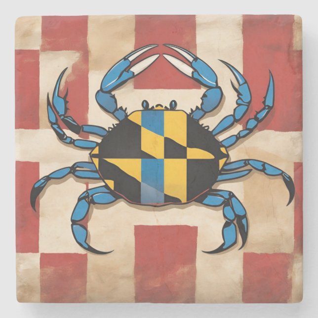 Porta-copo De Pedra Maryland Blue Crab (Frente)