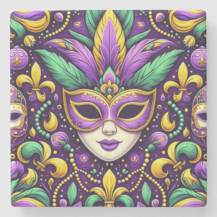 Porta-copo De Pedra Máscara/miçangas/pulgas de lis