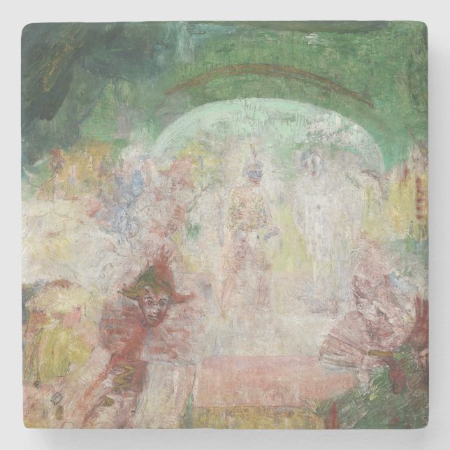 Porta-copo De Pedra Mascarada por James Ensor (1889) (Frente)