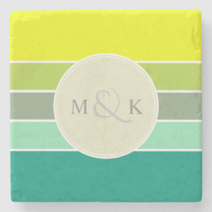 Porta-copo De Pedra Máscaras da paleta de cores verde 001